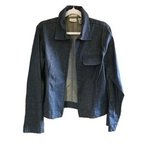 Crossroads Stretch Denim Jacket Women's Size 8 Blue Jean‎ Full Zip Up Pocket